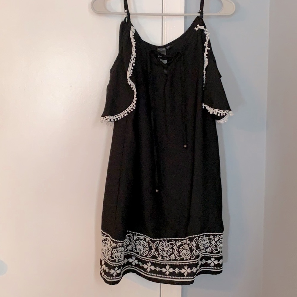 Black over the shoulder dress
